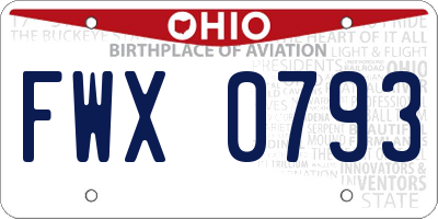 OH license plate FWX0793