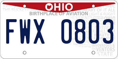 OH license plate FWX0803