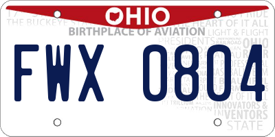 OH license plate FWX0804