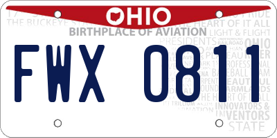 OH license plate FWX0811