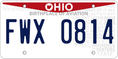 OH license plate FWX0814