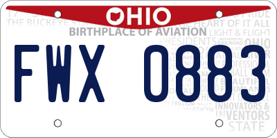 OH license plate FWX0883