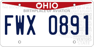 OH license plate FWX0891