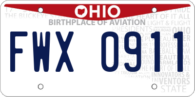 OH license plate FWX0911