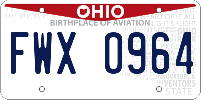 OH license plate FWX0964