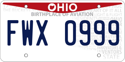 OH license plate FWX0999