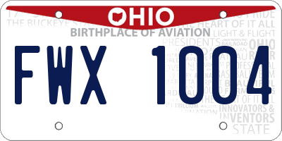 OH license plate FWX1004