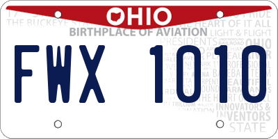 OH license plate FWX1010