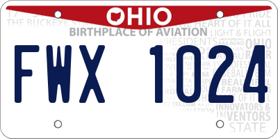 OH license plate FWX1024