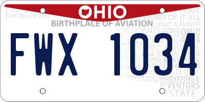 OH license plate FWX1034