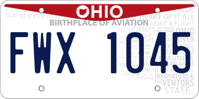 OH license plate FWX1045