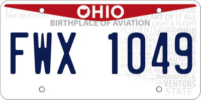OH license plate FWX1049