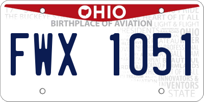 OH license plate FWX1051