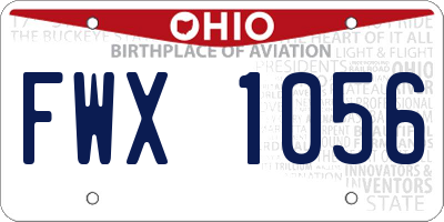 OH license plate FWX1056