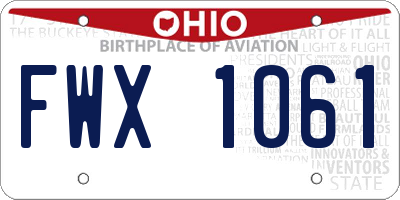 OH license plate FWX1061
