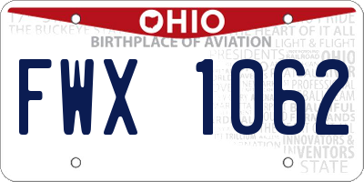 OH license plate FWX1062
