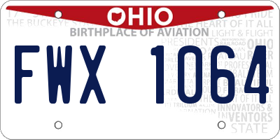 OH license plate FWX1064