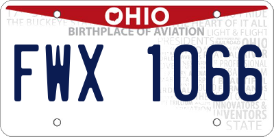 OH license plate FWX1066