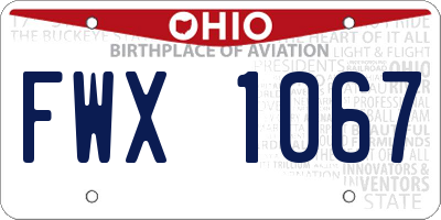 OH license plate FWX1067