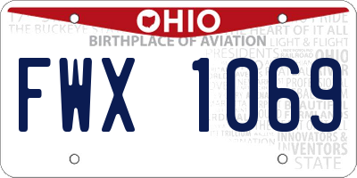 OH license plate FWX1069