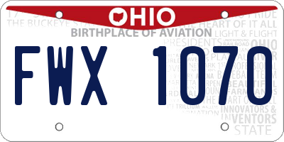 OH license plate FWX1070