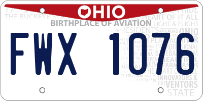 OH license plate FWX1076