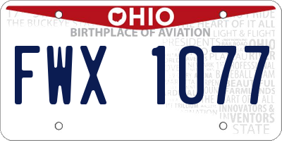OH license plate FWX1077