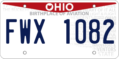 OH license plate FWX1082