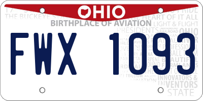 OH license plate FWX1093