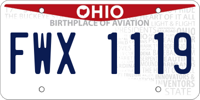 OH license plate FWX1119