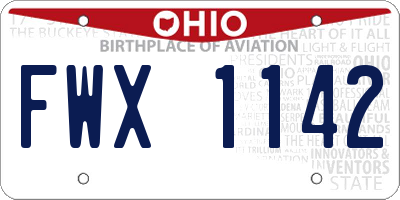 OH license plate FWX1142