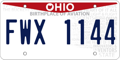 OH license plate FWX1144