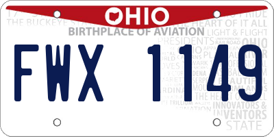 OH license plate FWX1149