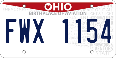 OH license plate FWX1154