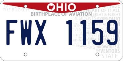 OH license plate FWX1159