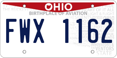 OH license plate FWX1162