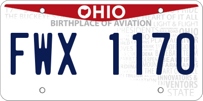 OH license plate FWX1170