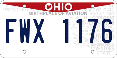 OH license plate FWX1176