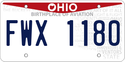 OH license plate FWX1180