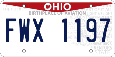 OH license plate FWX1197