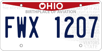 OH license plate FWX1207