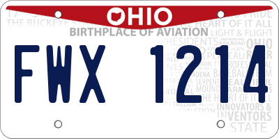 OH license plate FWX1214