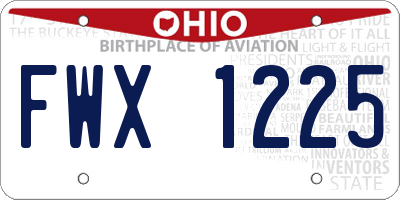 OH license plate FWX1225