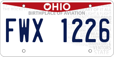 OH license plate FWX1226