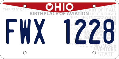 OH license plate FWX1228