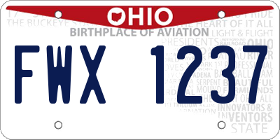 OH license plate FWX1237