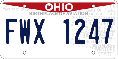 OH license plate FWX1247