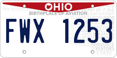 OH license plate FWX1253