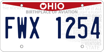 OH license plate FWX1254