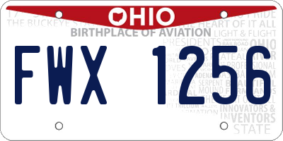 OH license plate FWX1256